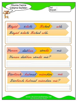 ü sesi Çalışma Sayfaları